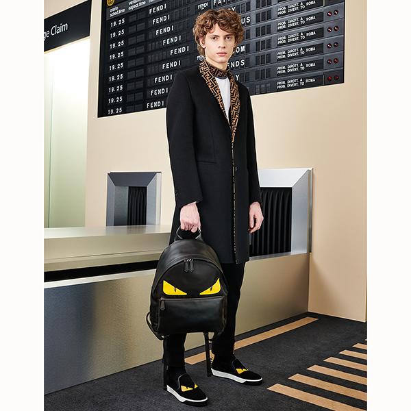 FENDI スリムフィット ブラック ウール ロング コート100903